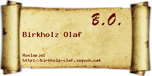 Birkholz Olaf névjegykártya